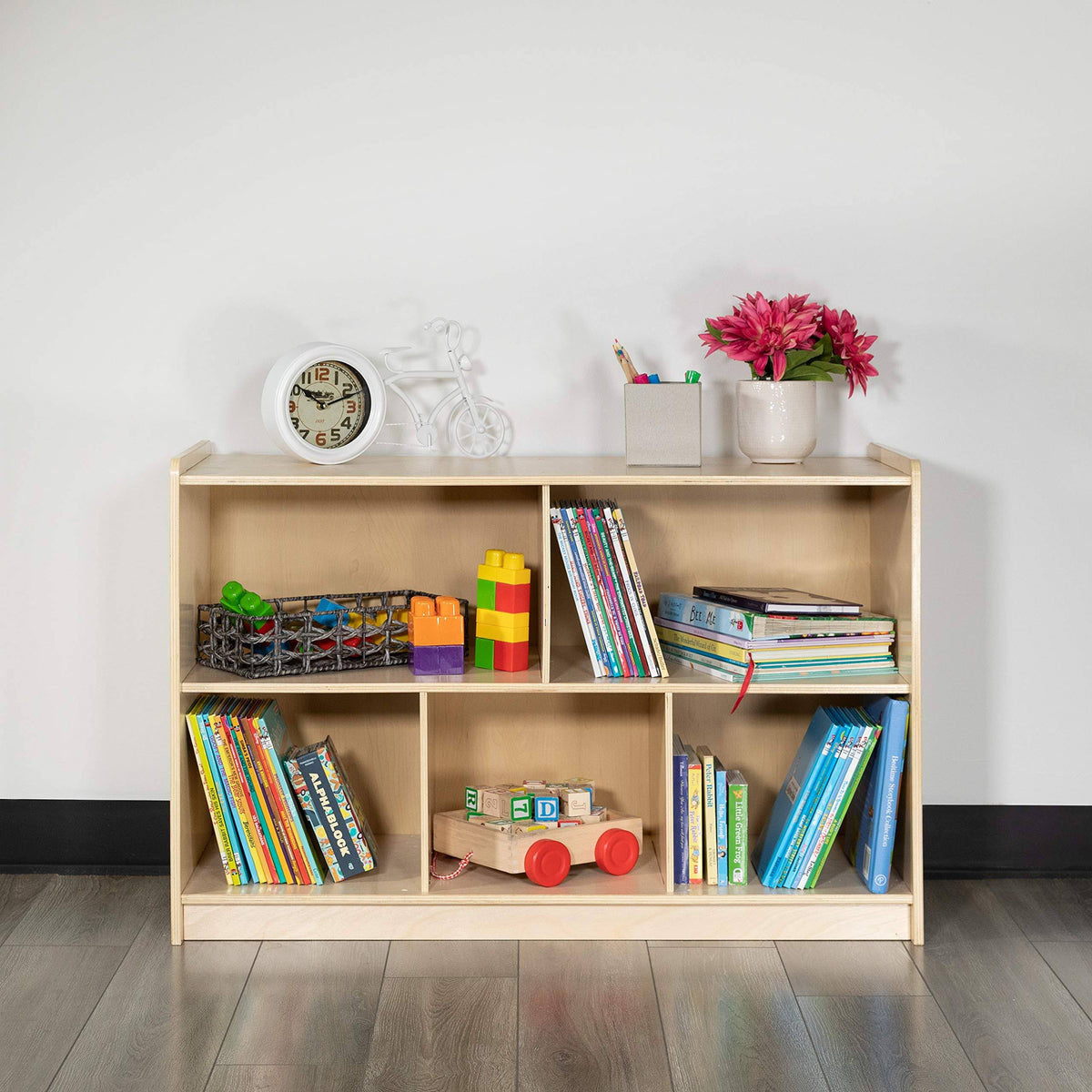 Wooden 5 Section School Classroom Storage Cabinet D9944