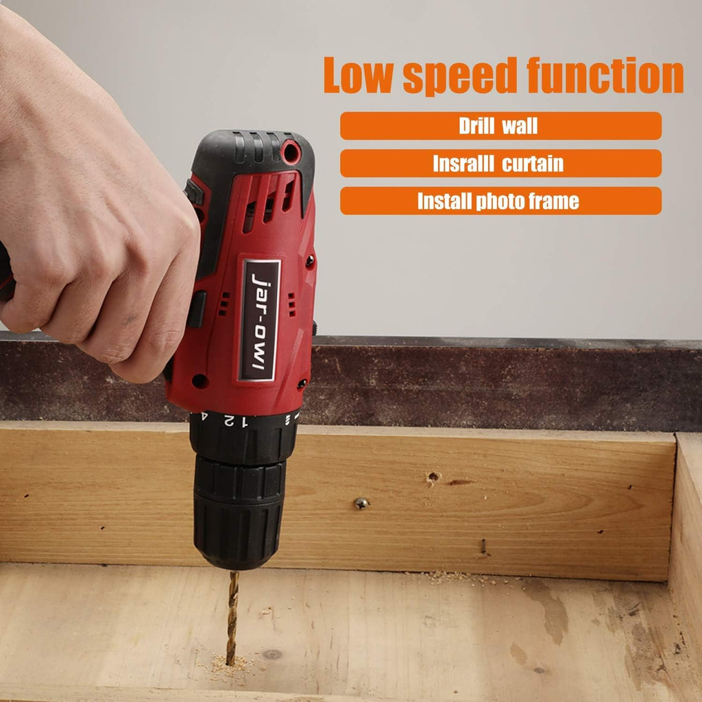 Cordless Drill Set with 2 Batteries and Plastic Toolbox Storage Case, 108 Piece P105995