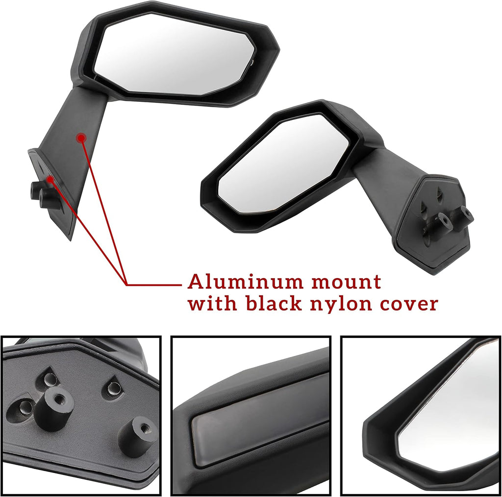 Folding Front Door Rear View Side Mirrors for Can-Am Maverick X3 / X3 MAX 2017-2021, 2PCS N393