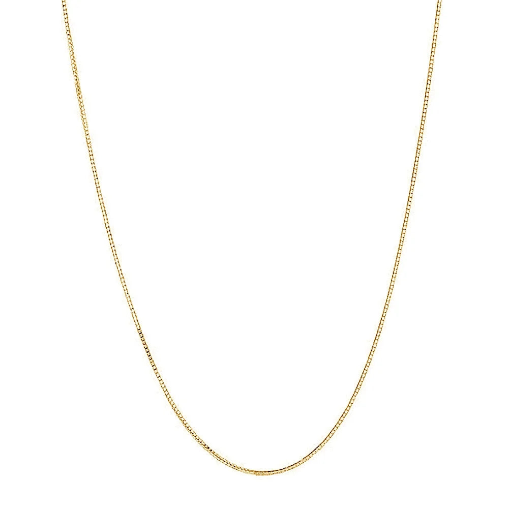 14k Solid Gold Yellow Box Chain Necklace 0.6 mm 13 inches L63885