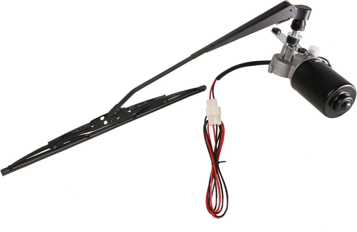 12V Universal Electric Windshield Wiper Motor Kit for UTV ATV Windshields, 110° Sweep, 17.7" Arm, 15.7" Blade Pack of 2 P839