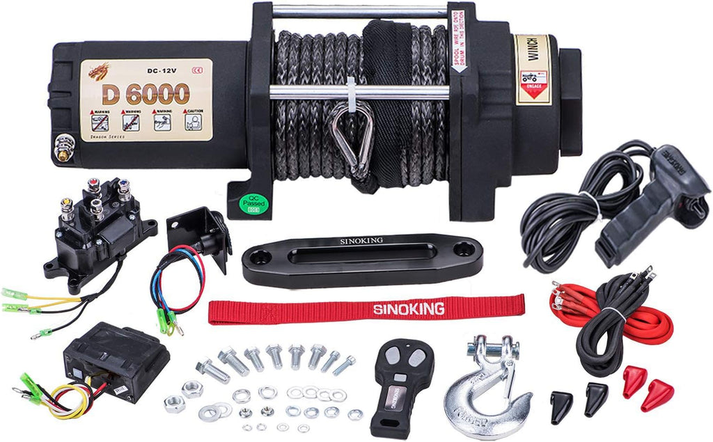 6000lb 12V Winch with Synthetic Rope and Wireless Remote Control Y753