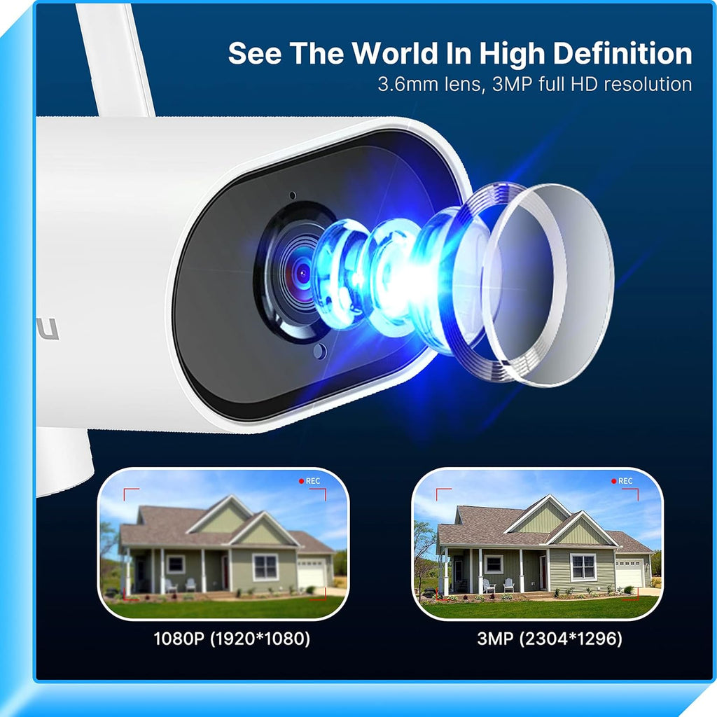8CH 2K Wireless Security Camera System, 4pcs 180° View Cameras, 1TB Hard Drive A906138
