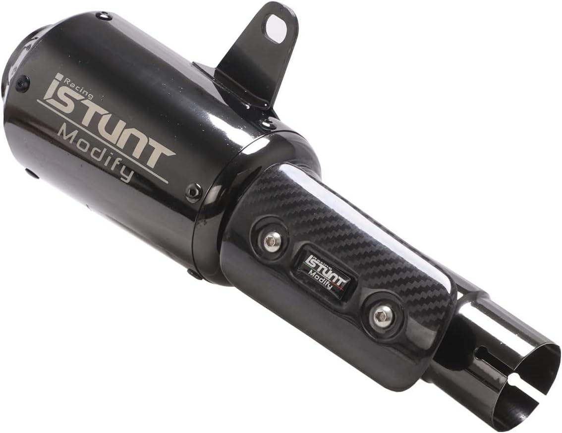 Motorcycle Exhaust System Tail Pipe Muffler Tube with Carbon Fiber Protector Heat Shield T8550