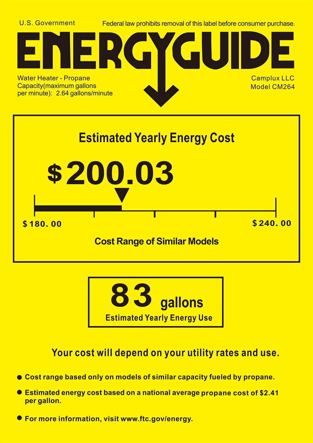 2.64 GPM Propane Tankless Water Heater S650967