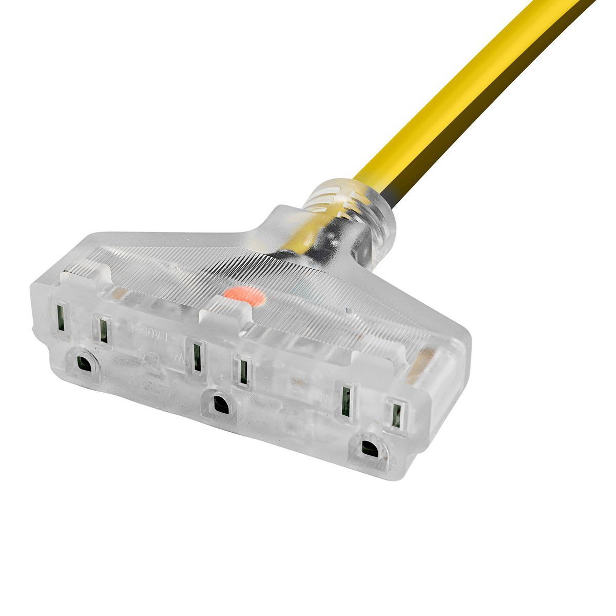 100 ft. 12/3 Gauge Multiple Outlet Extension Cord with Indicator Light, Yellow, Black C501