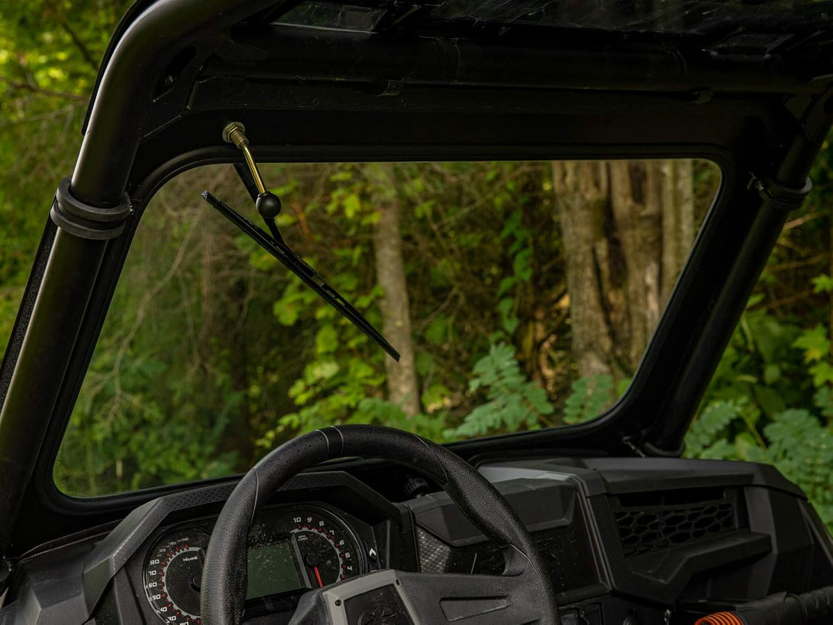 Vented Front Glass Windshield with Aluminum Frame and Manual Wiper B231