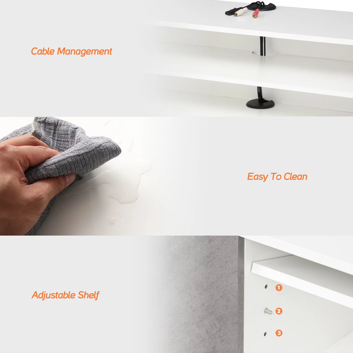 Grey White Wall Mounted Floating TV Stand Z16907
