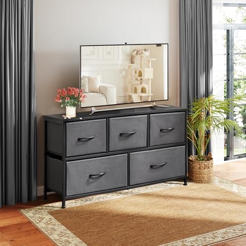 Brown 5 Drawer Fabric Dresser Z34989