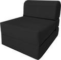Folding Bed Sleeper Chair High Density Foam Black O467227
