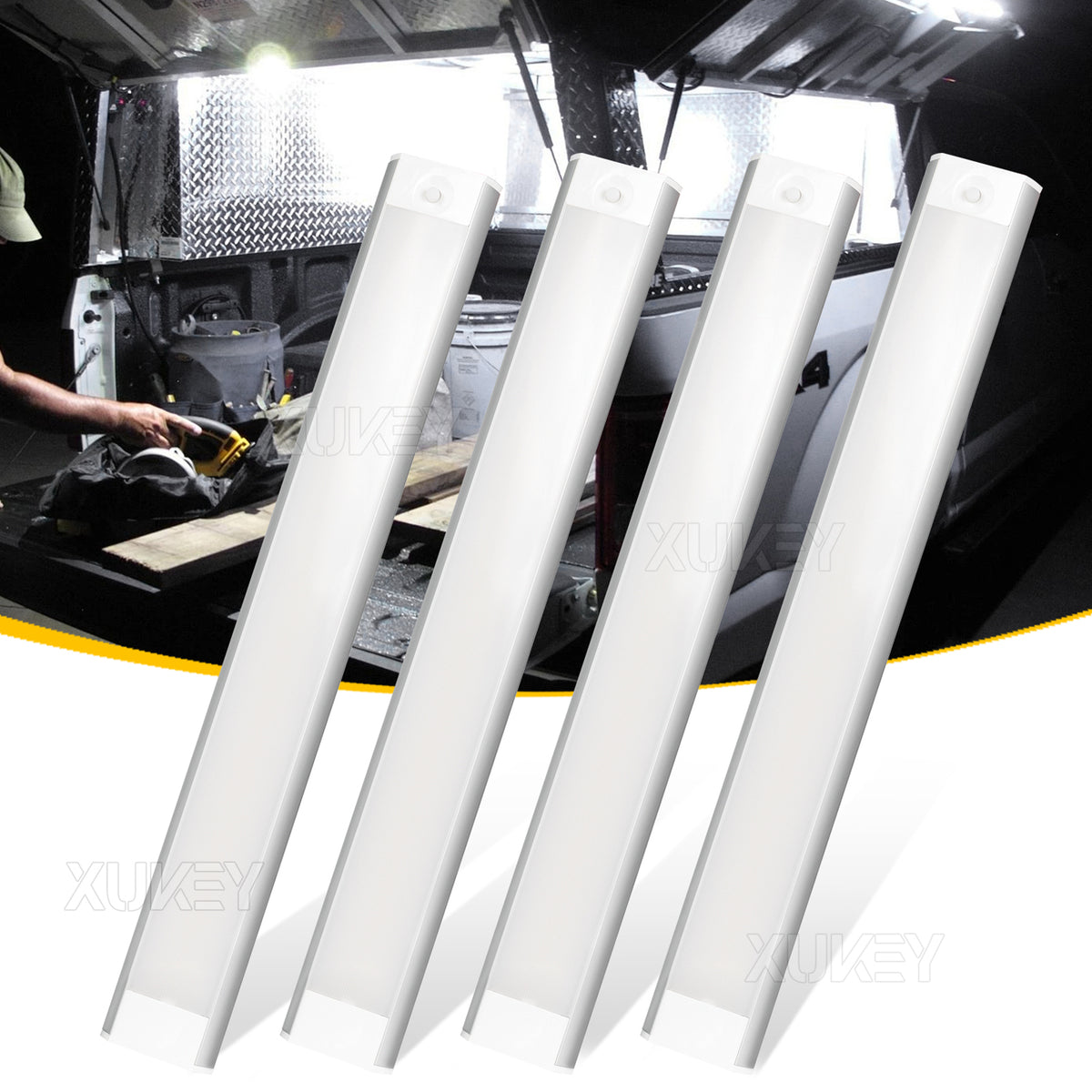 4pc RV Car Interior Led Ceiling Lights Strip Bar Boat Camper Trailer 10W Bright White L5922
