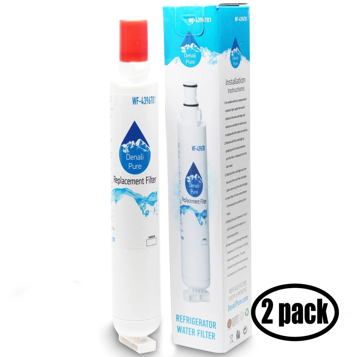 2-Pack Replacement Refrigerator Water Filter Cartridge P343