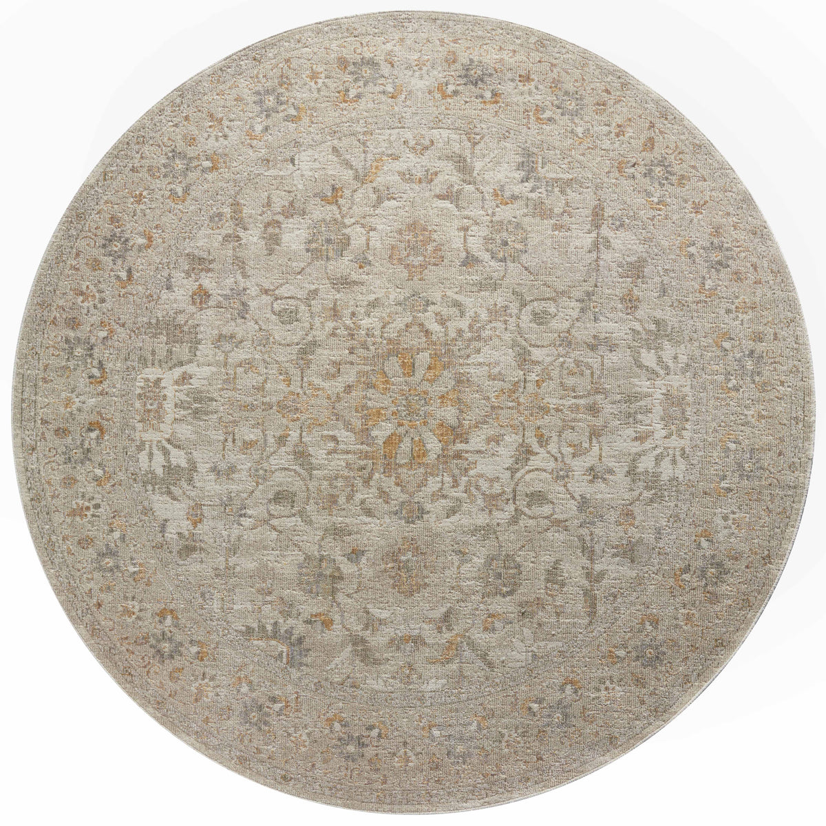 Ivory Natural Round Rug F965