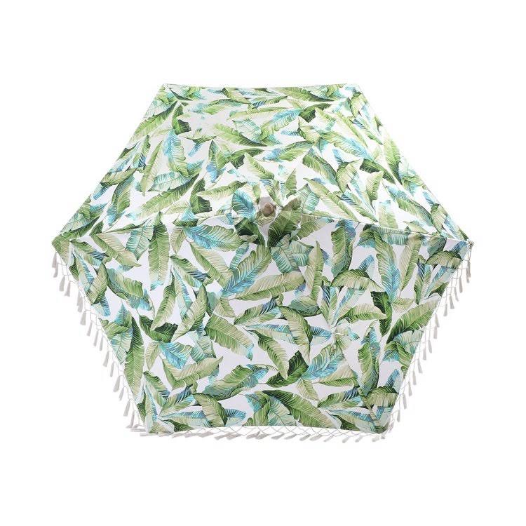 Red/Tan Round Patio Umbrella H139