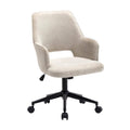 Beige Swivel Velvet Upholstered Office Chair with Adjustable Height M999