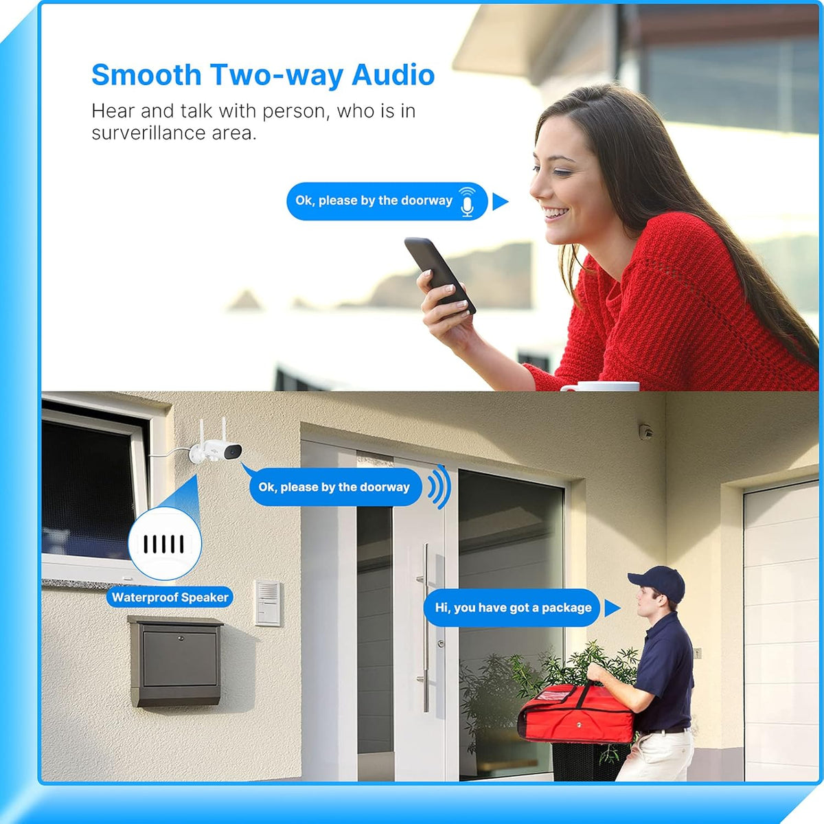 8CH 2K Wireless Security Camera System, 4pcs 180° View Cameras, 1TB Hard Drive A906138