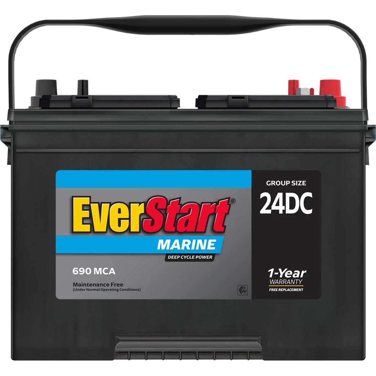 Lead Acid Marine & RV Deep Cycle Battery Group Size 24DC 12 Volt 690 MCA V70054