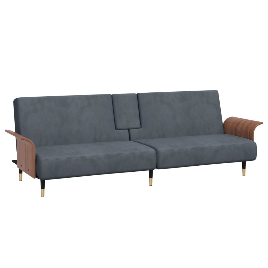 Dark Gray Sofa Bed with Cup Holders S427