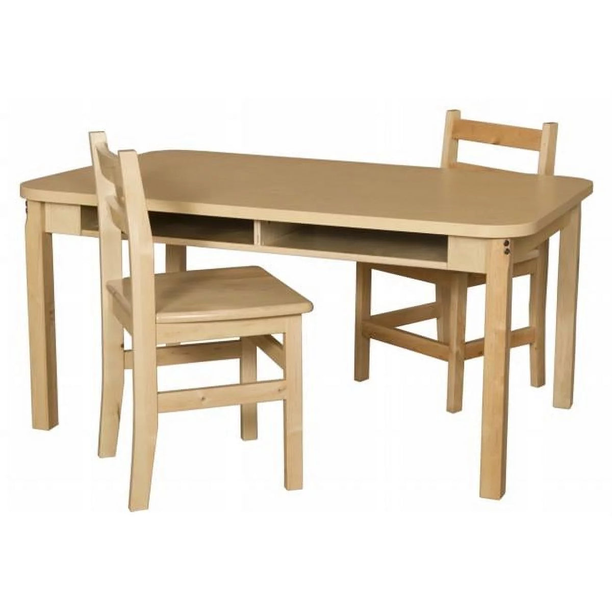 Four Seat Student Desk with Hardwood Legs T507280