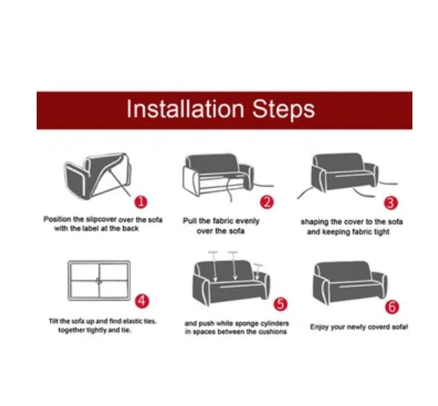 4 Seater Stretch Removable Sofa Slipcover Set D6720