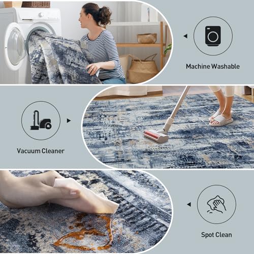 9x12 Washable Abstract Area Rug B460451