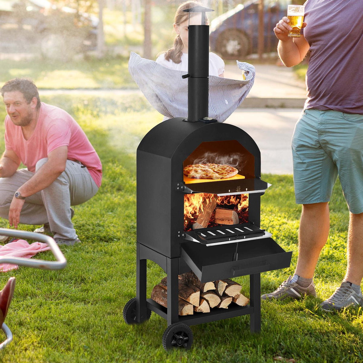 Outdoor Wood Fire Pizza Oven with Pizza Stone E8660