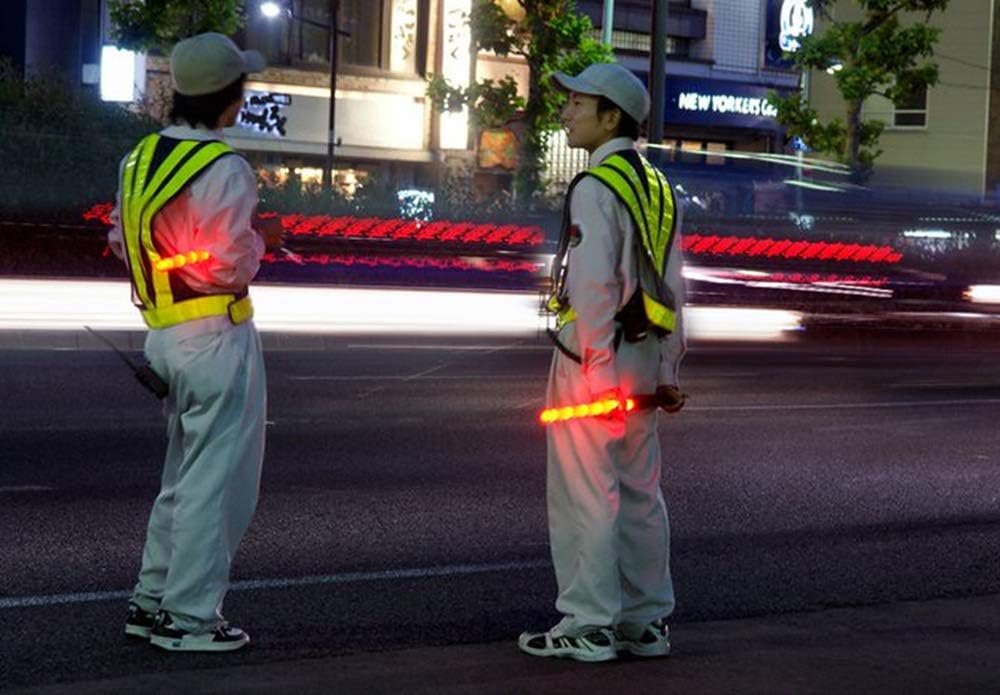 10 Pieces 21-inch Traffic Control Wand with 2 Flashing Modes D664