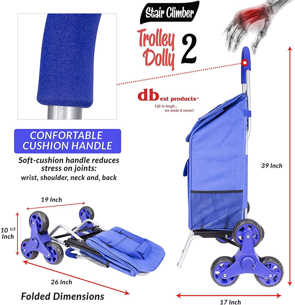 Blue Foldable Grocery Cart V54362