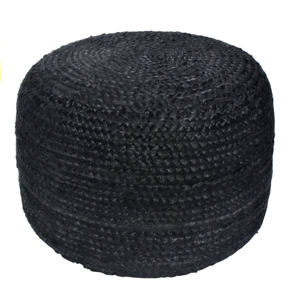 Black Knitted Spherical Pouf Ottoman H37848