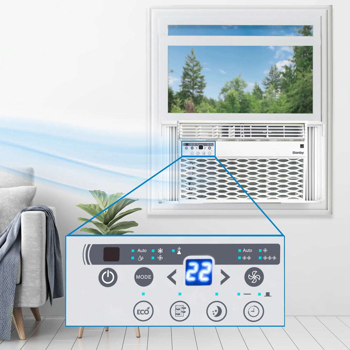 8,000 BTU White Window Air Conditioner with Remote A71063