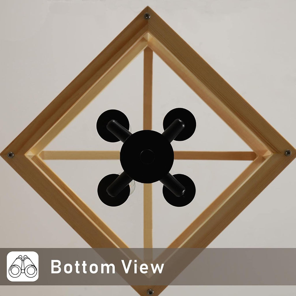 Wooden Lantern Pendant Lighting Ceiling Light Fixture M469