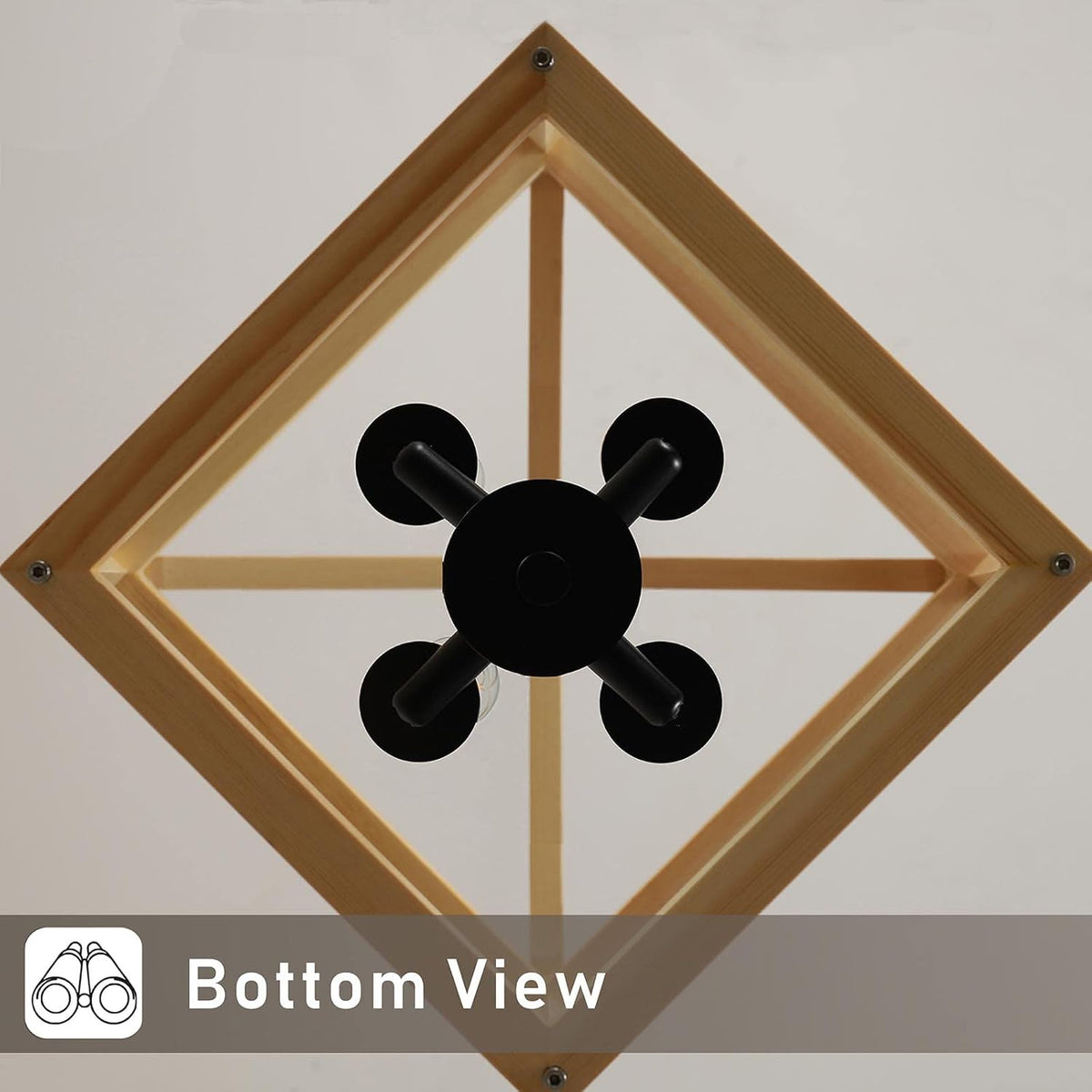 Wooden Lantern Pendant Lighting Ceiling Light Fixture M469
