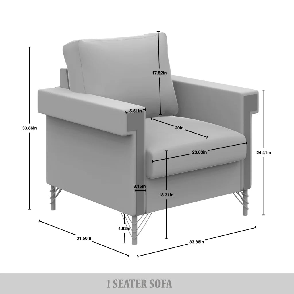 Beige Velvet Upholstered Armchair Y624