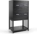 2 Drawer File Cabinet with Metal Wire Storage Shelves I109