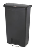 Black 18 Gal Plastic Step-On Trash Can C3912