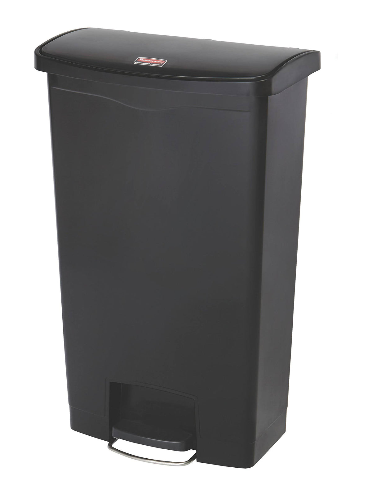 Black 18 Gal Plastic Step-On Trash Can C3912
