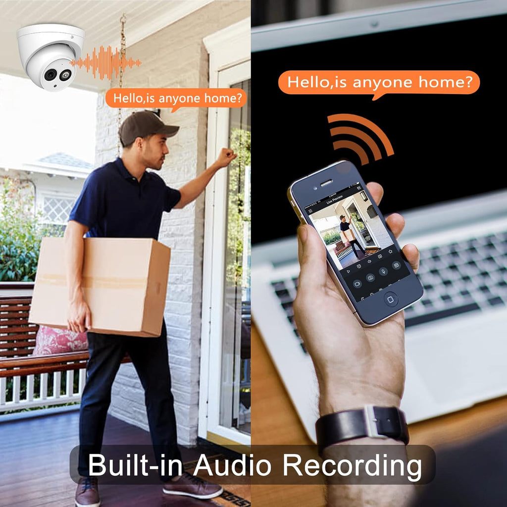 6MP PoE IP Turret Camera with Built-in Mic B22419