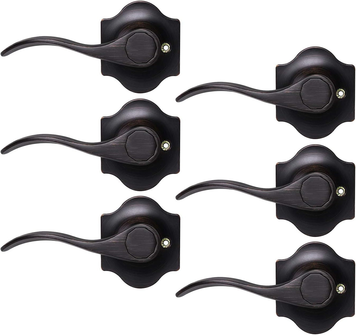 6 Pack Antique Privacy Door Handles Oil Rubbed Bronze Door Lever Set S435