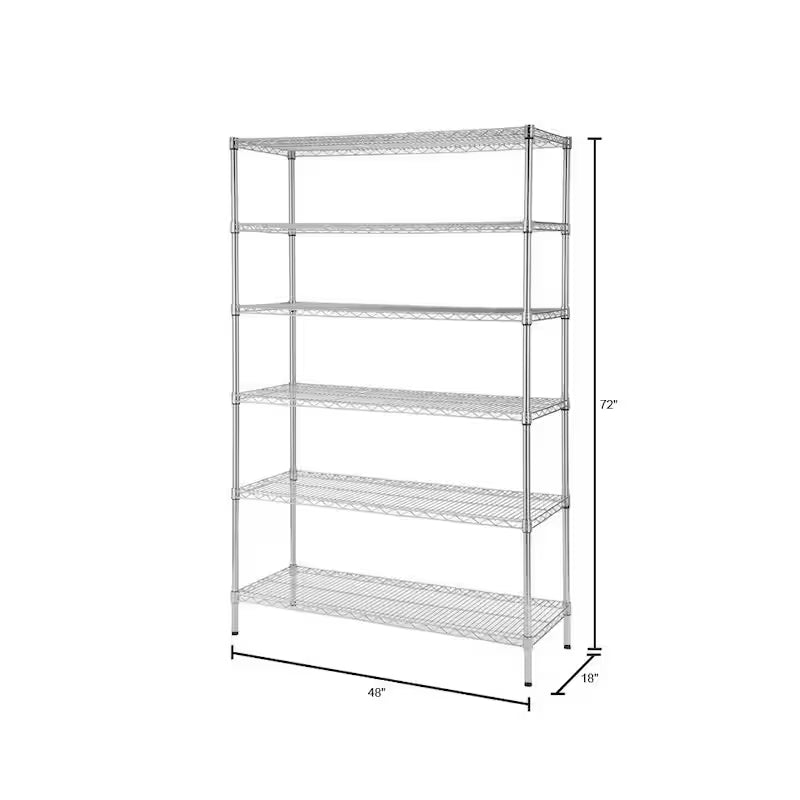 6-Tier Heavy Duty Steel Wire Shelving Unit Z69660