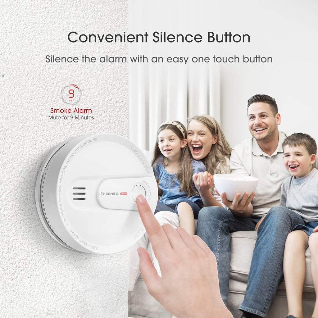 Smoke Detector Alarm, 10-Year Lithium Battery, LED Indicator, Pack of 2 N922