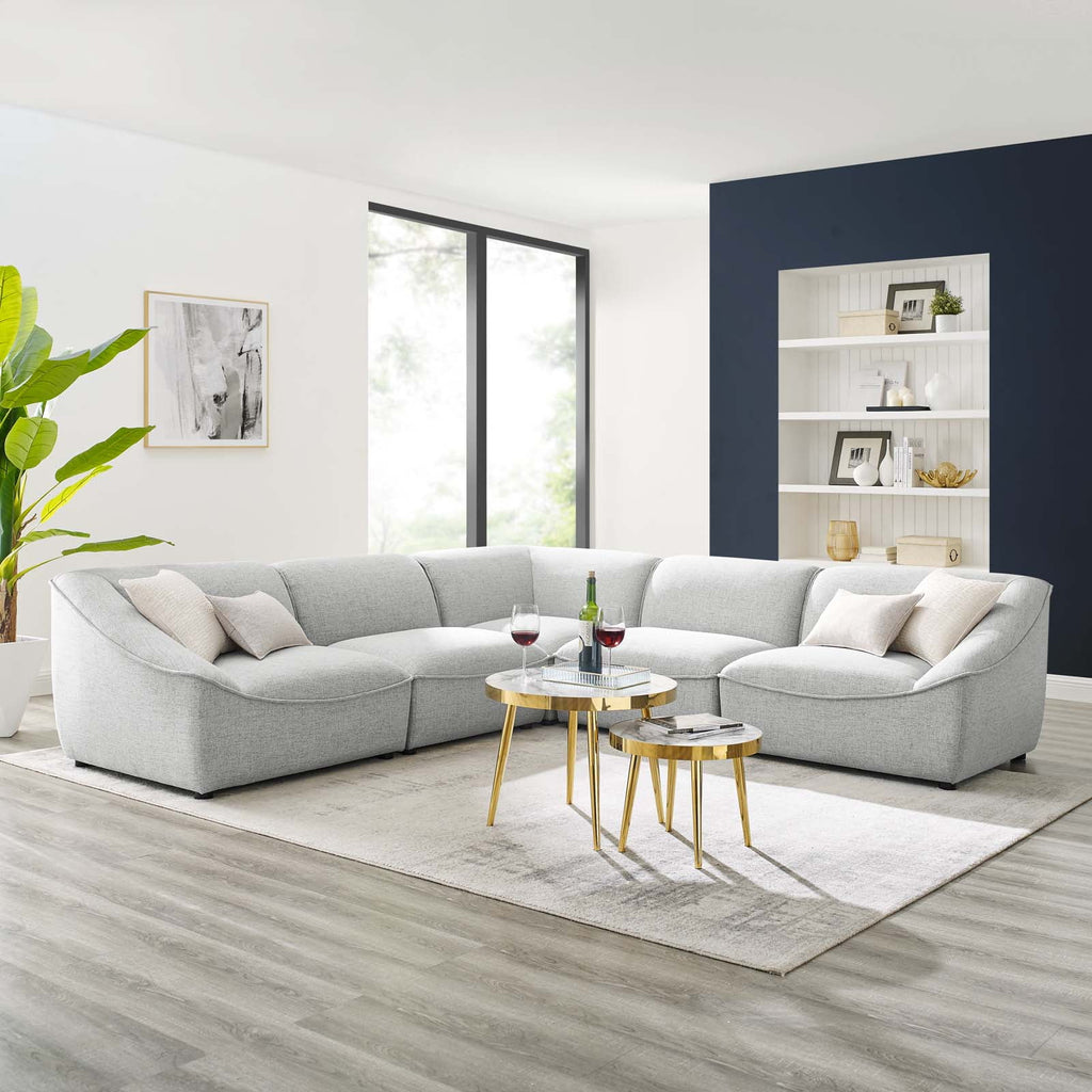 Light Gray 5-Piece Sectional Sofa O8670