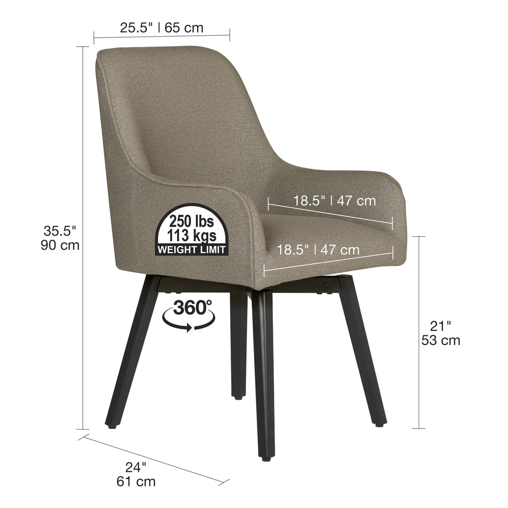 Black Camel Fabric Swivel Chair with Arms G84163