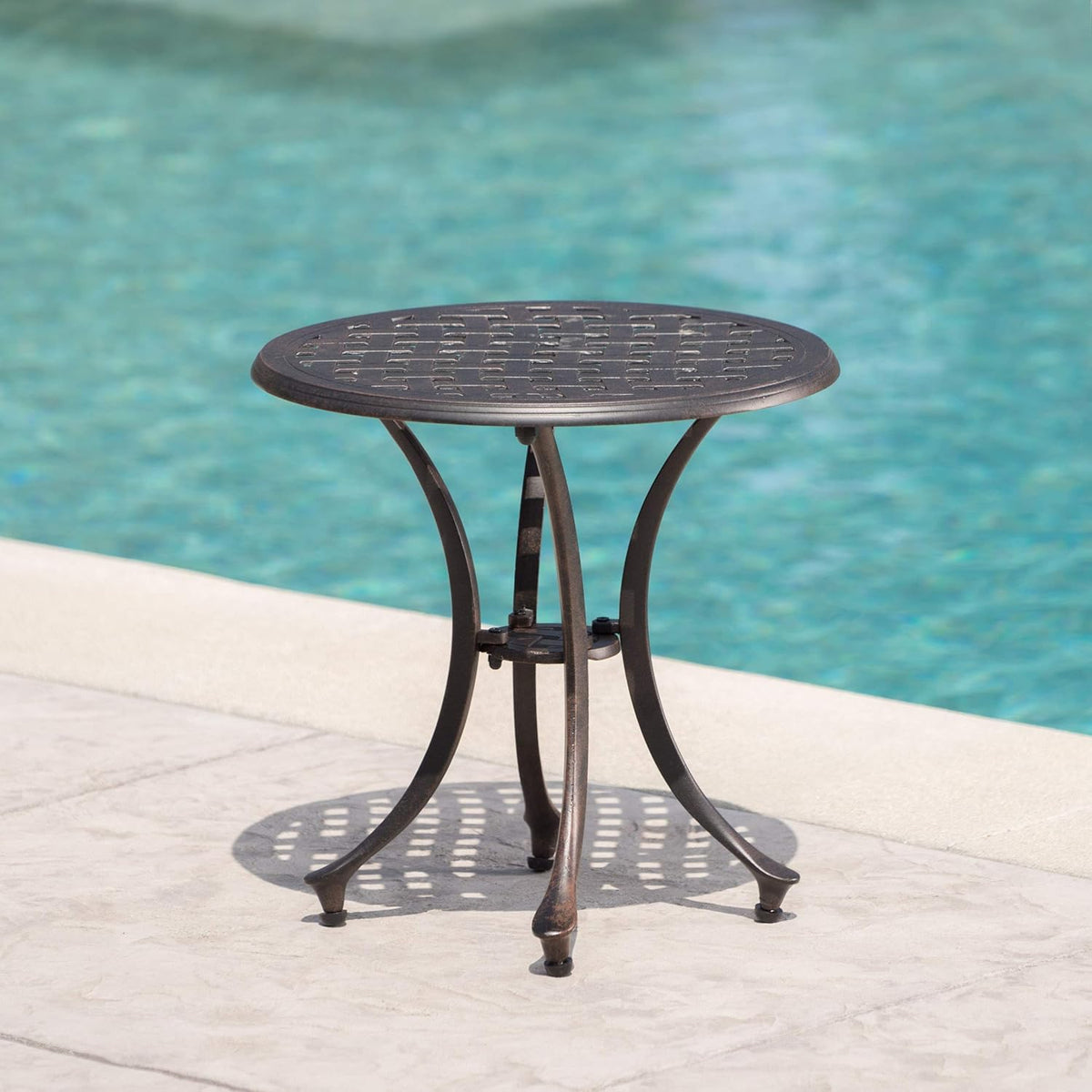 Bronze Finished Cast Aluminum Side Table R579