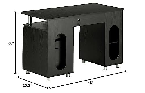 Espresso Writing Desk with Drawers & File Cabinet N32713