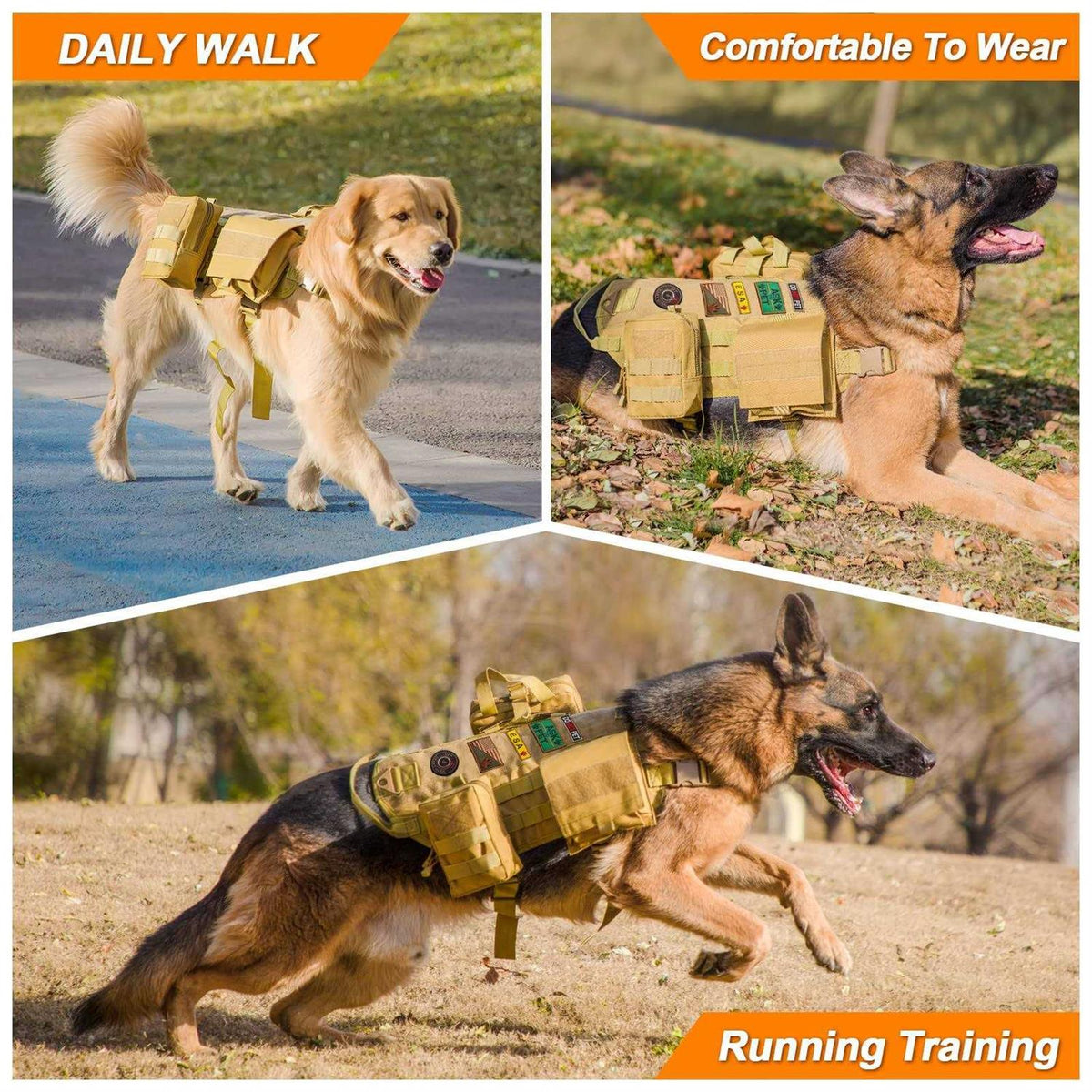Tactical Dog Harness with Pouches J195783