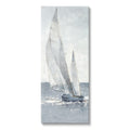Grey Sailboat Nautical Abstraction Coastal Painting Gallery Wrapped Canvas Print Wall Art R6225
