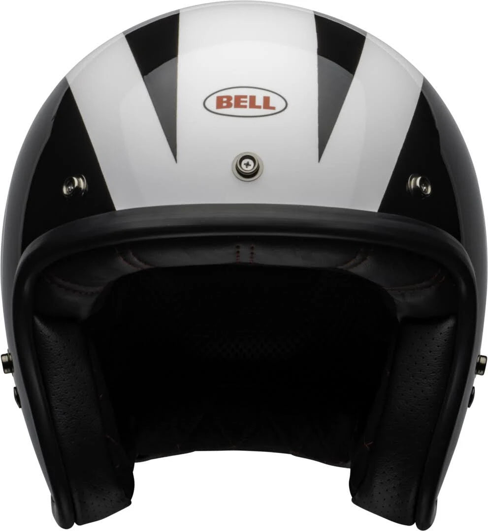 Gloss Black-White Motorcycle Helmet T565391