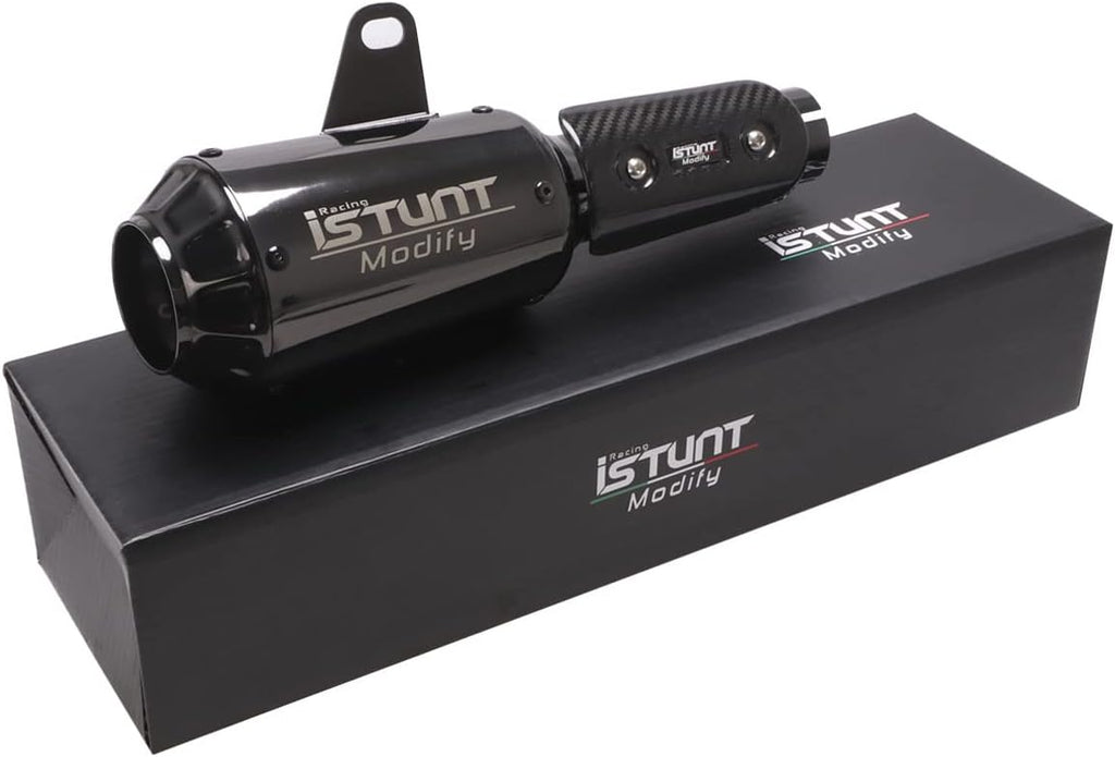 Motorcycle Exhaust System Tail Pipe Muffler Tube with Carbon Fiber Protector Heat Shield T8550