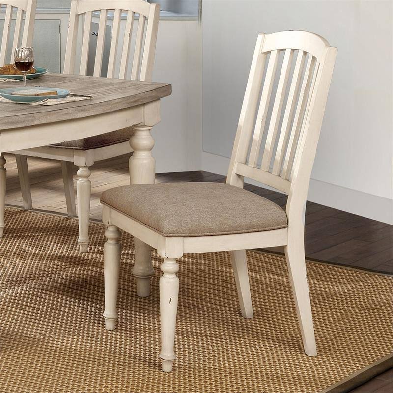 Antique White Wood Side Chair (Set of 2) R459
