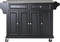 White Full Size Kitchen Cart with Solid Granite Top U857892